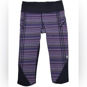 Lululemon Vent It Out Crop Leggings Women’s 4 Space Dye Twist Ultra Violet Navy